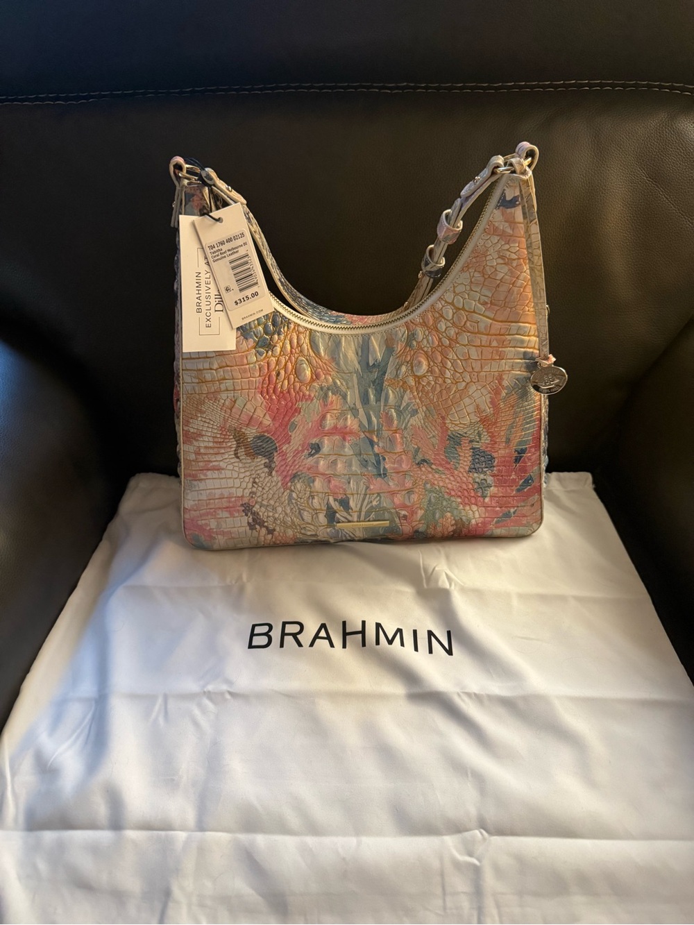 Brahmin Tabitha Coral Reef Melbourne Leather Shoulder Bag NWT